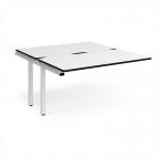 Adapt add on unit single 1400mm x 1600mm - white frame, white top, black edge E1416-AB-WH-WK