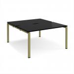 Adapt back to back desks 1400mm x 1600mm - green frame, black top E1416-GN-BK