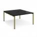 Adapt back to back desks 1400mm x 1600mm - green frame, black top E1416-GN-BK
