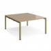 Adapt back to back desks 1400mm x 1600mm - green frame, kendal oak top E1416-GN-KO