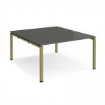 Adapt back to back desks 1400mm x 1600mm - green frame, storm grey top E1416-GN-OG