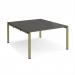 Adapt back to back desks 1400mm x 1600mm - green frame, storm grey top E1416-GN-OG