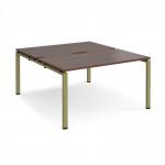 Adapt back to back desks 1400mm x 1600mm - green frame, walnut top E1416-GN-W
