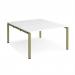 Adapt back to back desks 1400mm x 1600mm - green frame, white top E1416-GN-WH