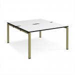 Adapt back to back desks 1400mm x 1600mm - green frame, white top, black edge E1416-GN-WK