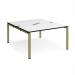 Adapt back to back desks 1400mm x 1600mm - green frame, white top, black edge E1416-GN-WK