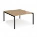 Adapt back to back desks 1400mm x 1600mm - black frame, oak top E1416-K-O