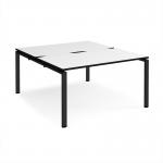 Adapt back to back desks 1400mm x 1600mm - black frame, white top, black edge E1416-K-WK