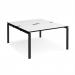 Adapt back to back desks 1400mm x 1600mm - black frame, white top, black edge E1416-K-WK