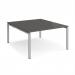 Adapt back to back desks 1400mm x 1600mm - silver frame, storm grey top E1416-S-OG