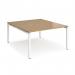 Adapt back to back desks 1400mm x 1600mm - white frame, oak top E1416-WH-O