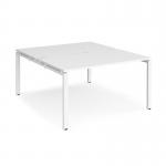 Adapt back to back desks 1400mm x 1600mm - white frame, white top E1416-WH-WH