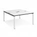 Adapt back to back desks 1400mm x 1600mm - white frame, white top, black edge E1416-WH-WK