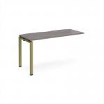 Adapt add on unit single 1400mm x 600mm - green frame, grey oak top E146-AB-GN-GO