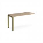 Adapt add on unit single 1400mm x 600mm - green frame, kendal oak top E146-AB-GN-KO