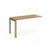 Adapt add on unit single 1400mm x 600mm - green frame, oak top E146-AB-GN-O