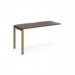 Adapt add on unit single 1400mm x 600mm - green frame, walnut top E146-AB-GN-W