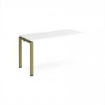 Adapt add on unit single 1400mm x 600mm - green frame, white top E146-AB-GN-WH