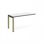 Adapt add on unit single 1400mm x 600mm - green frame, white top, black edge E146-AB-GN-WK