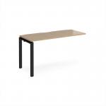 Adapt add on unit single 1400mm x 600mm - black frame, kendal oak top E146-AB-K-KO