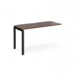 Adapt add on unit single 1400mm x 600mm - black frame, walnut top E146-AB-K-W