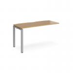 Adapt add on unit single 1400mm x 600mm - silver frame and oak top