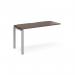 Adapt add on unit single 1400mm x 600mm - silver frame, walnut top E146-AB-S-W