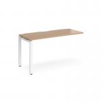 Adapt add on unit single 1400mm x 600mm - white frame and beech top