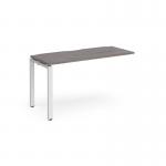 Adapt add on unit single 1400mm x 600mm - white frame and grey oak top