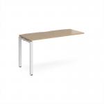 Adapt add on unit single 1400mm x 600mm - white frame, kendal oak top E146-AB-WH-KO