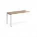Adapt add on unit single 1400mm x 600mm - white frame, kendal oak top E146-AB-WH-KO