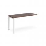 Adapt add on unit single 1400mm x 600mm - white frame and walnut top