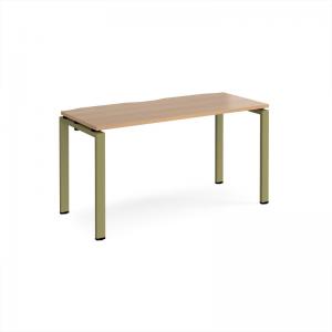 Adapt single desk 1400mm x 600mm - green frame, beech top E146-GN-B