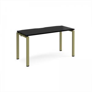 Adapt single desk 1400mm x 600mm - green frame, black top E146-GN-BK