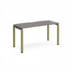 Adapt single desk 1400mm x 600mm - green frame, grey oak top E146-GN-GO