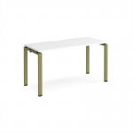 Adapt single desk 1400mm x 600mm - green frame, white top E146-GN-WH