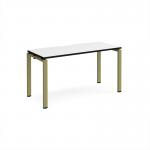 Adapt single desk 1400mm x 600mm - green frame, white top, black edge E146-GN-WK