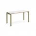 Adapt single desk 1400mm x 600mm - green frame, white top, oak edge E146-GN-WO