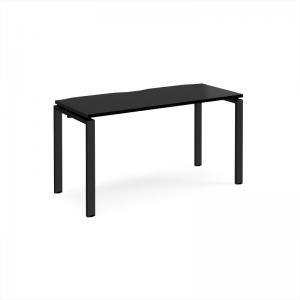 Adapt single desk 1400mm x 600mm - black frame, black top E146-K-BK
