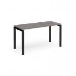 Adapt single desk 1400mm x 600mm - black frame, grey oak top E146-K-GO