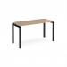 Adapt single desk 1400mm x 600mm - black frame, kendal oak top E146-K-KO