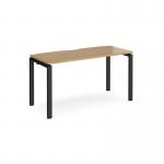 Adapt single desk 1400mm x 600mm - black frame, oak top E146-K-O