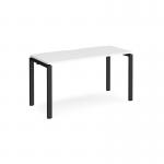 Adapt single desk 1400mm x 600mm - black frame, white top E146-K-WH