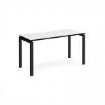 Adapt single desk 1400mm x 600mm - black frame, white top, black edge E146-K-WK