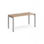 Adapt single desk 1400mm x 600mm - silver frame and beech top