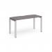 Adapt single desk 1400mm x 600mm - silver frame, grey oak top E146-S-GO