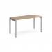 Adapt single desk 1400mm x 600mm - silver frame, kendal oak top E146-S-KO