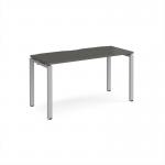 Adapt single desk 1400mm x 600mm - silver frame, storm grey top E146-S-OG