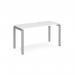 Adapt single desk 1400mm x 600mm - silver frame, white top E146-S-WH