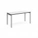 Adapt single desk 1400mm x 600mm - silver frame, white top, black edge E146-S-WK